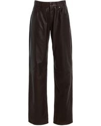 EB DENIM - Low Rise Baggy Leather Pants - Lyst