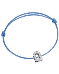 Davidor L'arc Voyage 18k White Gold, Diamond And Silk Cord Bracelet - Blue