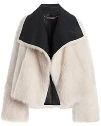 Nour Hammour - Birthday Reversible Cropped Shearling Coat - Lyst