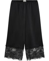 Posse - Blake Lace-Trimmed Silk Wide-Leg Pants - Lyst