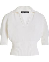 Proenza Schouler - Reeve Knit Cotton-blend Polo Top - Lyst