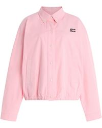 Miu Miu - Cotton-Poplin Blouson Jacket - Lyst