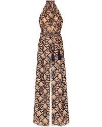 ANDRES OTALORA - Guabacoa Belted Chiffon Halter Jumpsuit - Lyst