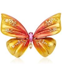 Anabela Chan - Magma Butterfly 18k Yellow Gold Sapphire Brooch - Lyst