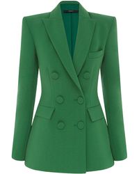 Alex Perry - Double-breasted Stretch Crepe Blazer - Lyst