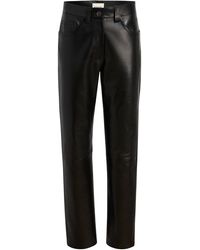 KHAITE - Callum Leather Straight-leg Pants - Lyst
