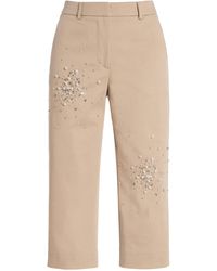 DES_PHEMMES - Exclusive Riviera Embellished Cotton-blend Capri Pants - Lyst
