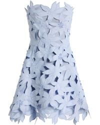 Jonathan Simkhai - Miri Bustier Embroidered Crepe Mini Dress - Lyst