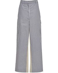 Stella McCartney - Striped Cotton Wide-Leg Pants - Lyst
