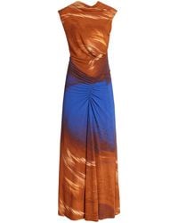 Jonathan Simkhai - Acacia Printed Gathered Midi Dress - Lyst