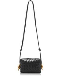 Bottega Veneta - Mini Loop Metal Intrecciato Leather Crossbody Bag - Lyst