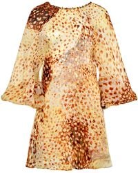 Francesca Miranda - Dune Long Sleeve Silk Mini Dress - Lyst