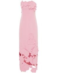 LEO LIN - Rayna Floral-Appliquéd Crepe Maxi Dress - Lyst
