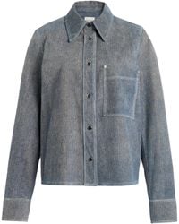 Closed - Slim Denim-Printed Suede Jacket - Lyst