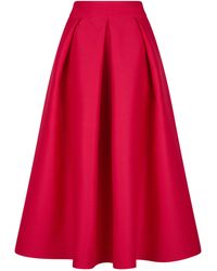 Martin Grant - Wool-Silk A-Line Pleated Midi Skirt - Lyst