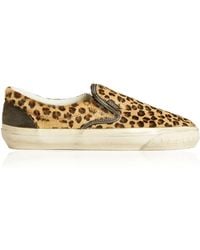 Golden Goose - Calfhair And Leather Slip-On Sneakers - Lyst