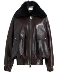 KHAITE - Daemon Shearling-Trimmed Leather Jacket - Lyst