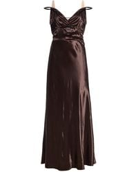 Miu Miu - Strap-Detailed Satin Maxi Dress - Lyst