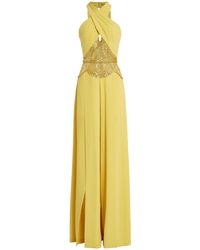 Zuhair Murad - Color-block Broderie Anglaise-paneled Cotton Midi Dress Pastel Yellow - Lyst