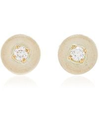 Fernando Jorge - Orbit Small 18k Yellow Gold Diamond, Aquamarine Earrings - Lyst