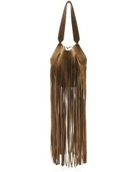 KHAITE - Lotus Nano Fringed Suede Tote Bag - Lyst