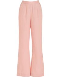 Posse - Exclusive Tia Flared Linen Trousers - Lyst