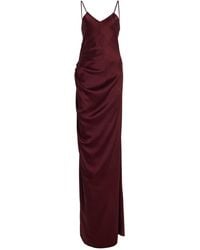Victoria Beckham - Draped Satin Maxi Cami Dress - Lyst