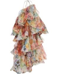 Zimmermann - Luna Ruffled Midi Dress - Lyst