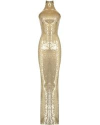 The New Arrivals Ilkyaz Ozel - Mariacarla High Neck Sequin Maxi Dress - Lyst
