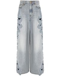 Zimmermann - Alchemy Appliquéd Wide-Leg Jeans - Lyst