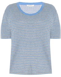The Row - Jansu Striped Cotton-Cashmere T-Shirt - Lyst