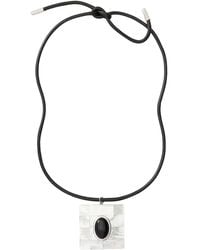 Julietta - Chamonix Rhodium-Plated Brass Mother Of Pearl And Onyx Necklace - Lyst