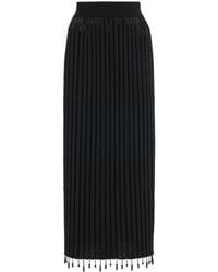 Jil Sander - Embellished Plissé-Knit Midi Skirt - Lyst