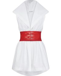 Alaïa - Hooded Mini Dress With Belted Waist - Lyst