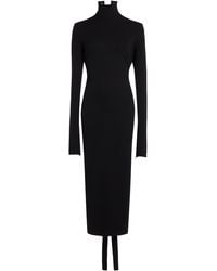 Balenciaga - Lace-Up Jersey Midi Dress - Lyst