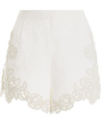 Cult Gaia - Suni Embroidered Linen Shorts - Lyst