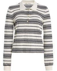 FRAME - The Striped Linen Polo Shirt - Lyst