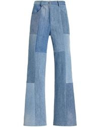 E.L.V. Denim - Patchwork Stretch High-rise Flared-leg Jeans - Lyst