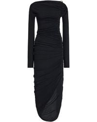 Ferragamo - Ruched Jersey-Crepe Maxi Dress - Lyst