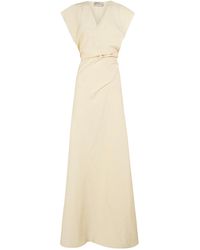 Cortana - Gaia Twist-Detail Linen-Silk Maxi Dress - Lyst