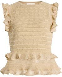 Zimmermann - Hypnotic Metallic Lace Knit Halter Top - Lyst