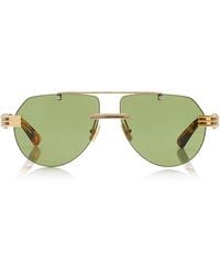 Bottega Veneta - Aviator-frame Metal Sunglasses - Lyst