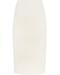 St. Agni Low Waist Midi Pencil Skirt - White