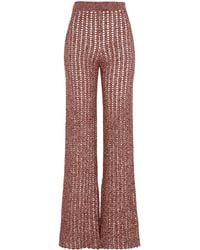 Escvdo - Aija Cotton Crochet Flare Pants - Lyst