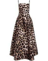 Givenchy - Sliced Leopard Midi Dress - Lyst