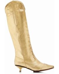 Johanna Ortiz - Composed Of Love Metallic Leather Boots - Lyst