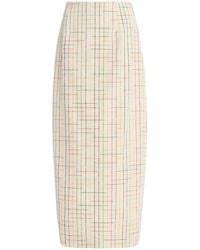 Rosie Assoulin - Exclusive Space-Dyed Checked Silk Midi Column Skirt - Lyst
