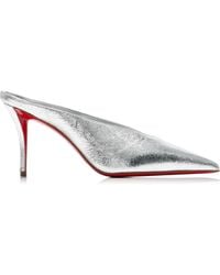 Christian Louboutin - Miss Z 80Mm Metallic Leather Mules - Lyst