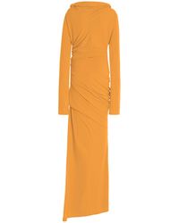 Colleen Allen - Ruched Waist Cotton-Blend Maxi Dress - Lyst