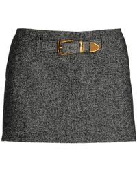 Brandon Maxwell - The Gabriella Belted Wool-cotton Mini Skirt - Lyst